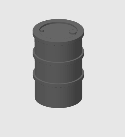 ho scale 55 gallon oil drum by natertater hobby & diy train diorama 3d print model - Mito3D
