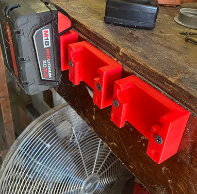milwaukee m18 battery holder by theracecarshop tools organizers fuel 3d print model - Mito3D