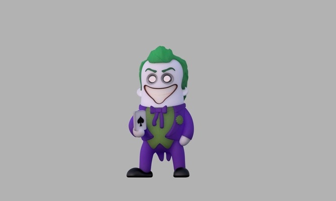 mini joker by wekster toys & games characters batman chibi cute dccomics miniature 3d print model - Mito3D