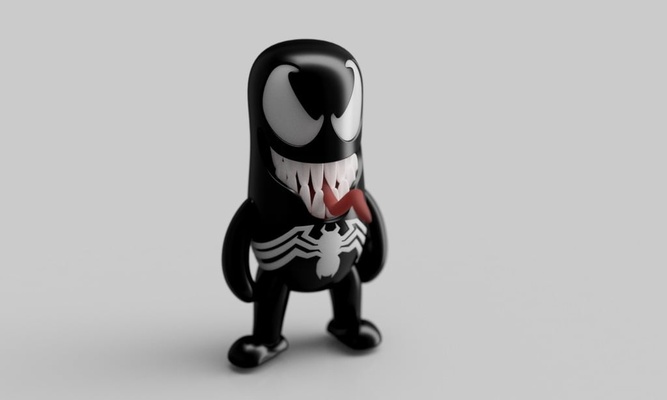 mini venom by wekster toys & games characters carnage comics figurine marvel spiderman toy 3d print model - Mito3D