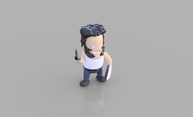 mini logan carcajou by wekster jouets jeux personnages griffes mignonne drôle men 3d print model - Mito3D