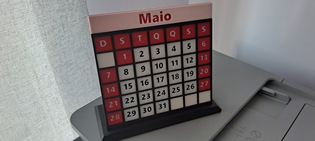 universal calendário by espaçoso casa escritório 3D print model - Mito3D