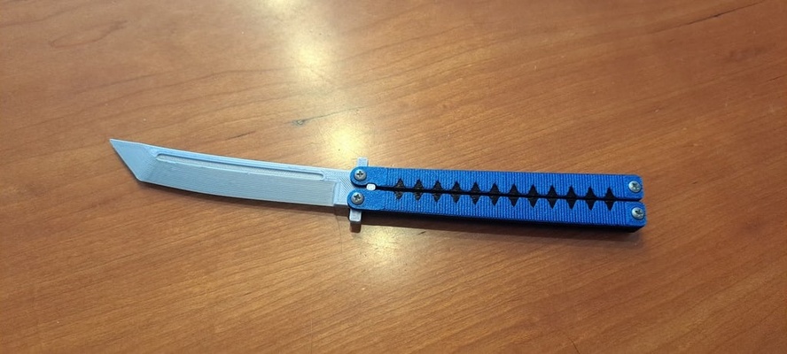 katana borboleta by espaçoso adereços cosplays balisong canivetes balisongtrainer canivete faca 3d print model - Mito3D