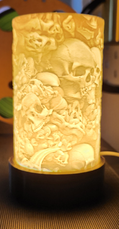 cráneo led lámpara sch by durazno hierro arte modelos 3d print model - Mito3D