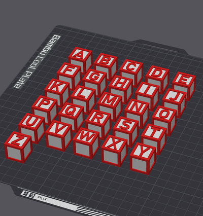 alfabeto cartas by luke leek 98 educação modelos caso bainha cubo aprendendo 3d print model - Mito3D