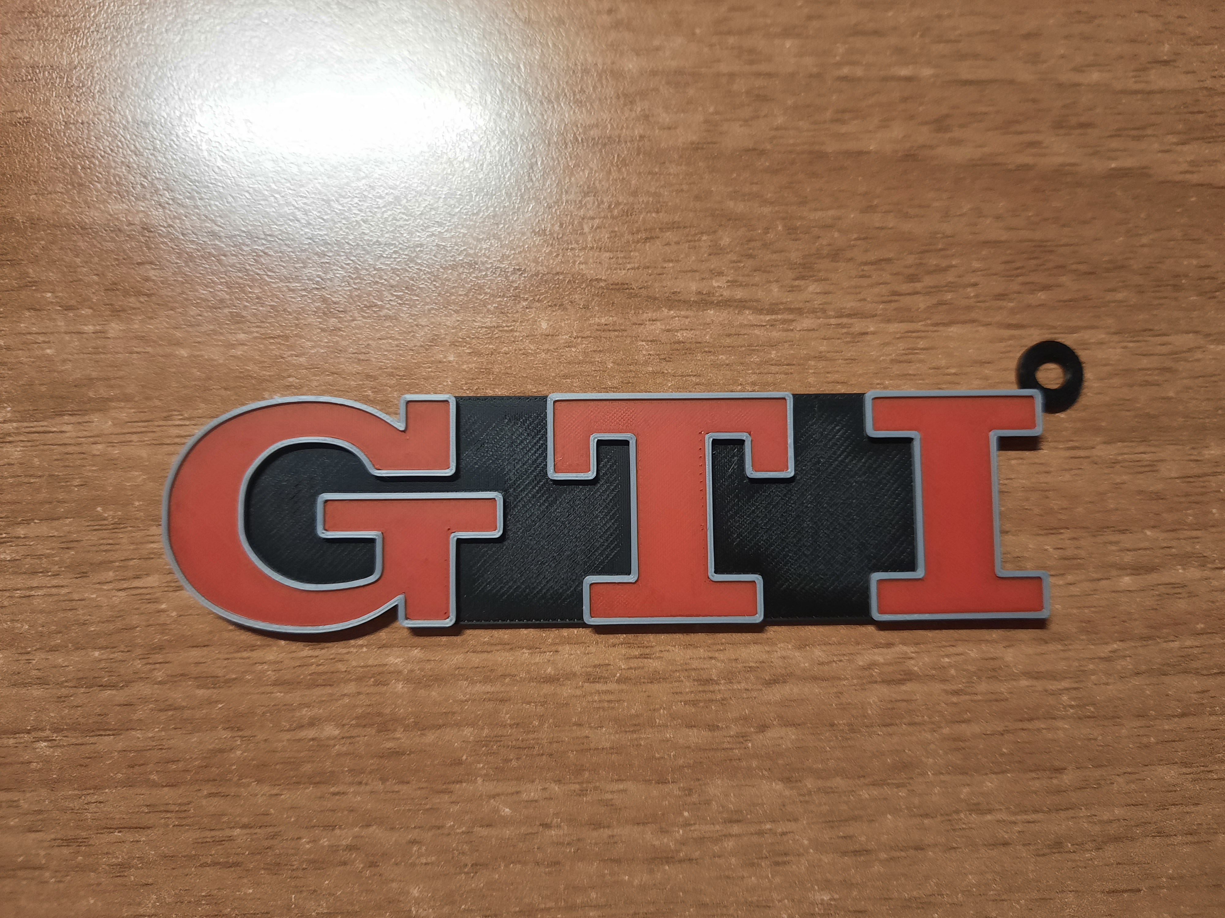 volkswagen gti logo schlüsselbund by luke leek 98 kunst zeichen logos motor golf wagen polo up 3D print model - Mito3D