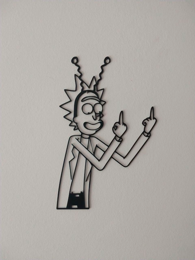 rick mortiço fu by homem rock arte 2d rickandmorty 3d print model - Mito3D