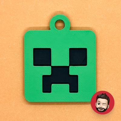 minecraft creeper keychain by nicodeimos art coin & badges key chain chains ring rings keychains keyring keyrings video game microsoft creepy scary ear ears earring earrings magnet magnets 3d print model - Mito3D