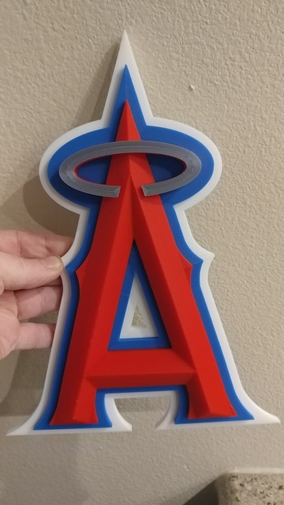 angels sign logo baseball by docmortal art signs & logos thingiverse 3d print model - Mito3D
