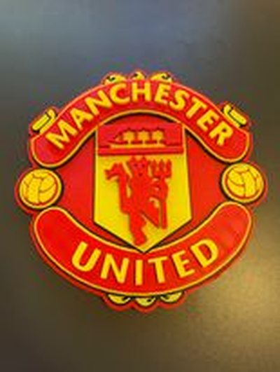 manchester united logo by 3dpatchace art signs & logos premier league fotball soccer 3d print model - Mito3D