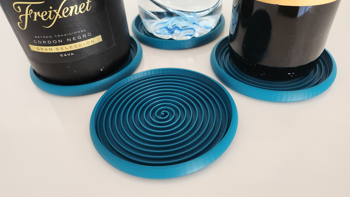 stackable spiral coaster wine champagne large bottles by dp design household house models 3d print model - Mito3D