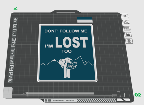 follow me lost funny sign by cutmaster art signs & logos hiking fun panel hike 3d print model - Mito3D