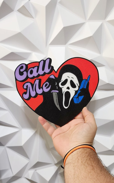 scream ghostface by williams industries art 2d face ghost call me wall decor decorations halloween 2023 halloweendecor halloweendecoration 3d print model - Mito3D