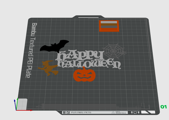 heureux halloween porte ornement by coupeur art panneaux logos décoration signe 2023 joyeux 3d print model - Mito3D
