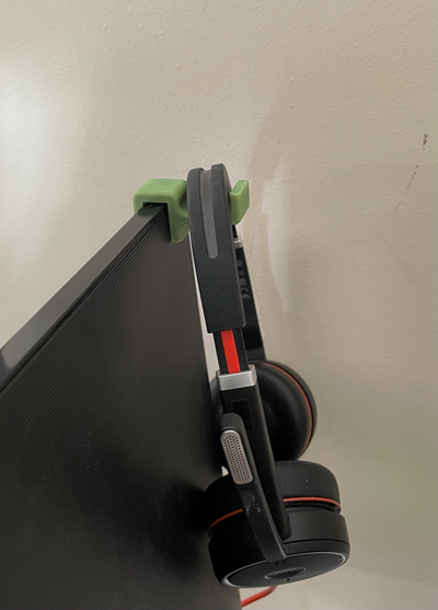 einfach monitor kopfhörer haken by abonnieren haushalt büro lager kleiderbügel aufhänger 3d print model - Mito3D