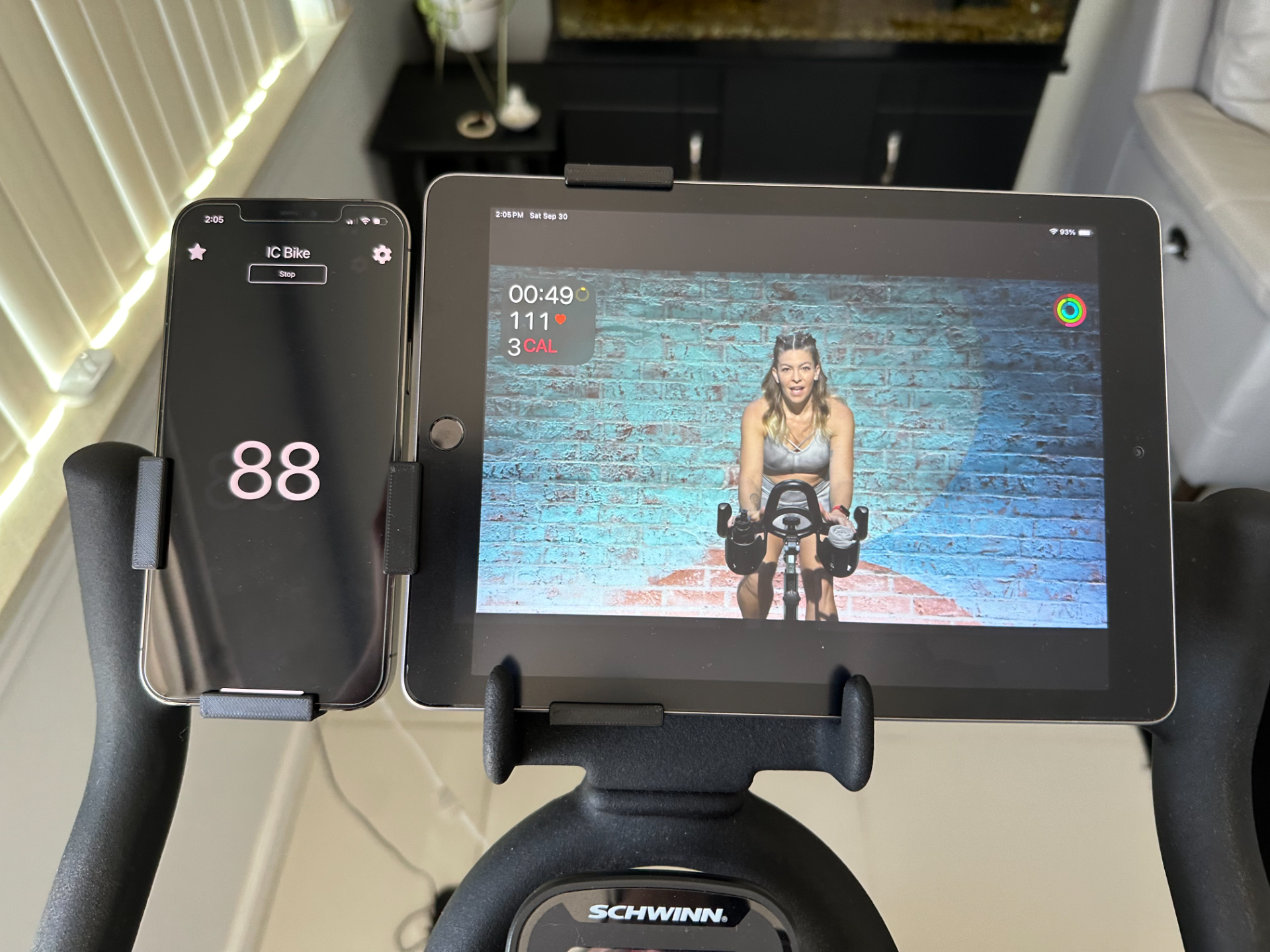 iphone ipad 6th gen by montar ejercicio girar bicicleta soporte david d casa modelos schwinn ic4 ic 4 bowflex arco flexionar c6 6 generacion spinning ciclo centrifugado cadencia rastreador manzana aptitud reloj micadencia aplicación bluetooth 3D print model - Mito3D