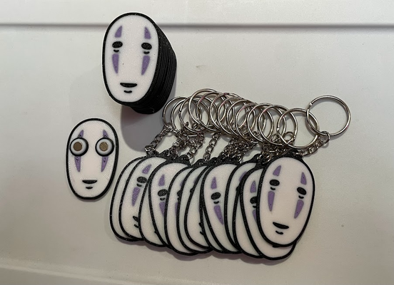 spirited - no-face keychain magnet by plomdawg art 2d no face ornament gift 3d print model - Mito3D