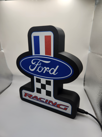 ford racing led light box by mfdesigns3d art signs & logos 3d print model - Mito3D