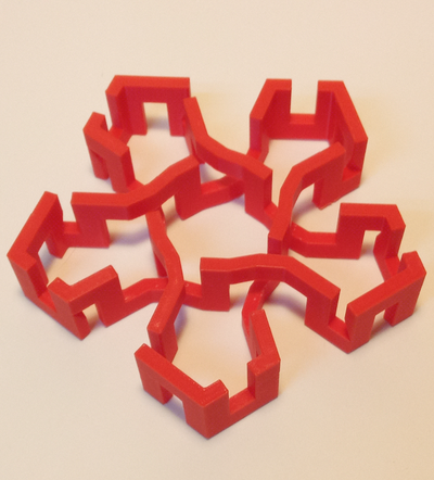 5 geçit silindir düğüm by yapısal geometri eğitim matematik model kök 3d print model - Mito3D