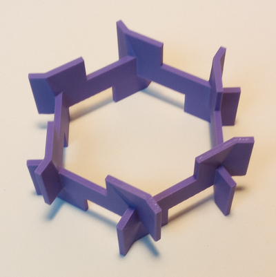 esagonale monosuperficie 1 by geometria strutturale formazione scolastica matematica modello stelo 3d print model - Mito3D