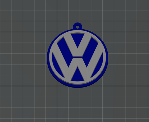 volkswagen vw logo keychain - two color filament swap at layer height no ams needed by lilac rage art signs & logos volksvagen car cars auto key chain keyring ring 3d print model - Mito3D