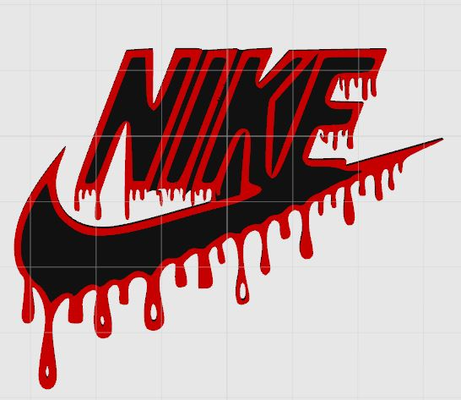 nike blood magnet by whicks10 art 2d holloween logo 3d print model - Mito3D
