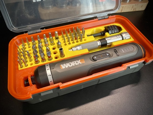 toolbox middle plate worx wx240 electronic screwdriver nanch by zzzzzz tools organizers electricscrewdriver replaceable 3d print model - Mito3D