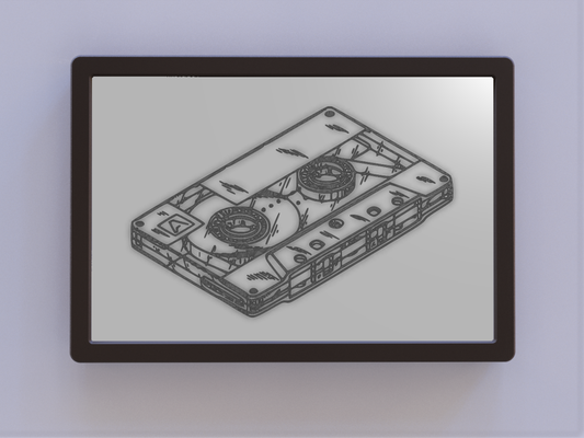 cassette patent art by ken mills 2d wallart cassettetape 3d print model - Mito3D