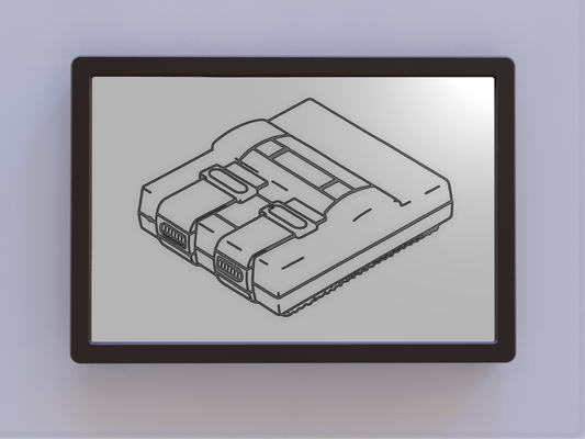 snes console patente arte by ken moinhos 2d super nintendo parede 3d print model - Mito3D