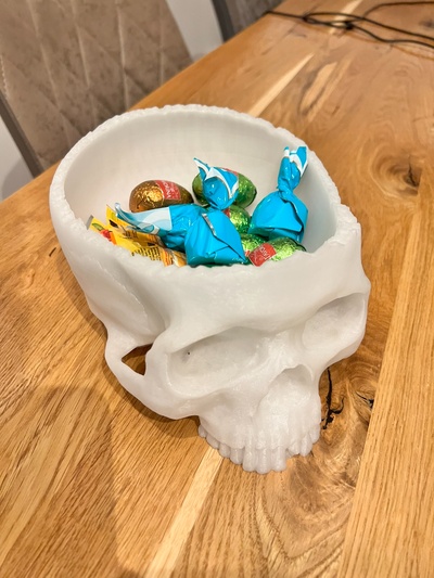 escalofriante víspera santos cráneo cuenco remezclado by print4gods casa decoración 2023 deco 3d print model - Mito3D