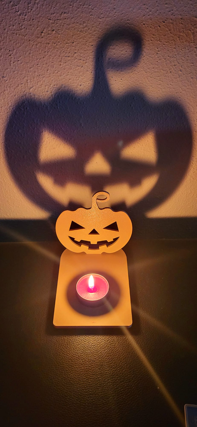 halloween zucca fantasma tealight by emvi 3d domestico arredamento candela tè luce 2023 deco decorazione decorazioni parete arte inverno accogliente 3d print model - Mito3D
