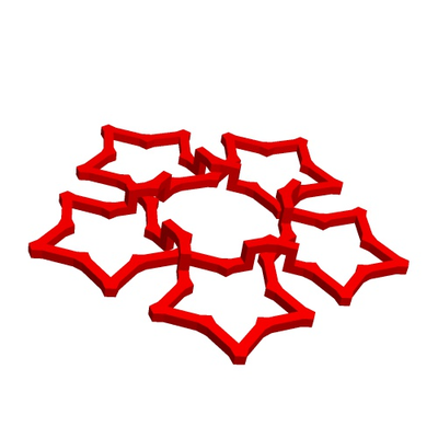 pentacíclico nudo 1 by geometría estructural educación matemáticas vástago modelo comida cocido geometrizado 3d print model - Mito3D