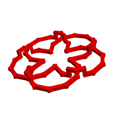 pentacyclique nœud 3 by géométrie structurelle éducation mathématiques math modèle tige 3d print model - Mito3D