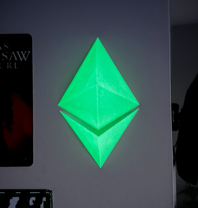 ethereum wall hang - cryptocurrency by blacho art coin & badges bitcoine litecoin decor office currency money 3d print model - Mito3D