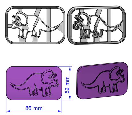 dinosaurier plätzchen cutter by tiger 125 kunst modelle 3d print model - Mito3D