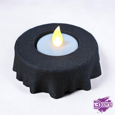 tea light table by body3d household decor halloween candle bougie deo decoration ghost skull spider cool flash holder 3d print model - Mito3D