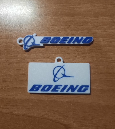 boeing logo keychain by luke-leek-98 art signs & logos white blue airplane nasa usa airplanes 747 737 superjumbo bambulab bambulabx1carbon x1 united states 3d print model - Mito3D