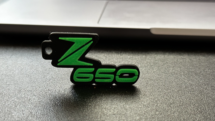 kawasaki z650 porte clés by impressions sabjon mode modèles kawa motorrad moto clé chaîne vert impression vite petit noir facile 3d print model - Mito3D