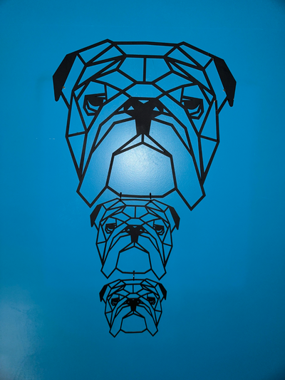 bulldog baş geometrik by hava arısı minyatürler hayvanlar köpek 3d print model - Mito3D
