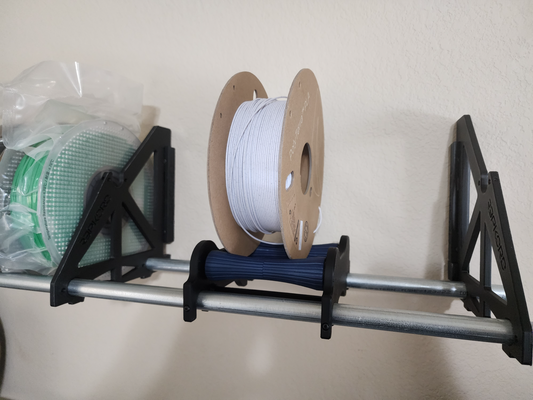 self centering filament bobine titulaire soutien rempoter remixé by jaminvanderberg 3d imprimante accessoires support grille stockage 3d print model - Mito3D