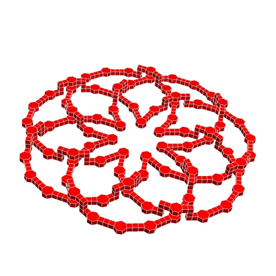 14 geçit düğüm 2 by yapısal geometri eğitim matematik çokyüzlü kök 3d print model - Mito3D