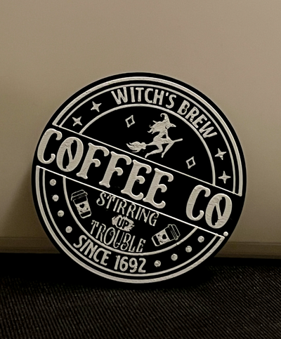 witch's brew coffee co sign by lindnjoe art signs & logos halloween halloweensign halloweendecor 3d print model - Mito3D
