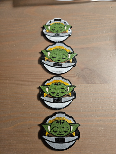 grogu baby yoda emoji token by wyld-- art coin & badges disney star wars 3d print model - Mito3D