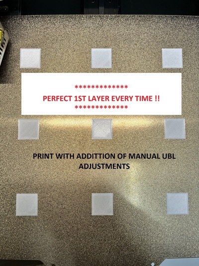 perfect 1st layers - 3x3 bed leveling optimized pro firmware ubl by threedjourney 3d printer test models calibration ender 3 firstlayercalibration ender3 mesh firstlayer ender3pro bedlevelcalibration ender3v2 crtouch ender3s1 bedmesh calibrationsquare crealityender3s1 crealityender3s1pro 3d print model - Mito3D