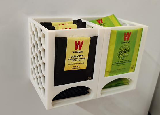 hex tea bag dispenser magnets rails remixed by dragon3d household office teabag 3d print model - Mito3D