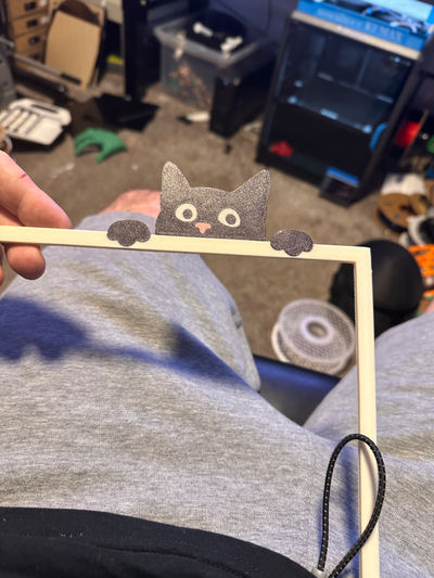 güzel gözetleme kedi kapı çerçeve işaret by sonsuzluk 3d baskılar sanat işaretler logolar şirin 3d print model - Mito3D