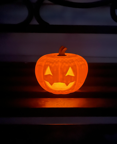 halloween led tealight lit pumpkin by isaacw household decor jack-o'-lantern 3d print model - Mito3D