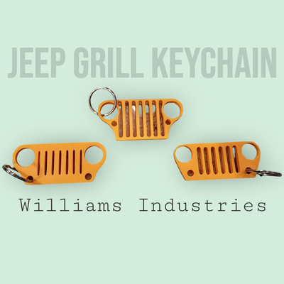 jeep grill keychain by williams industries art 2d decor key chain edc decoration cars 3d print model - Mito3D