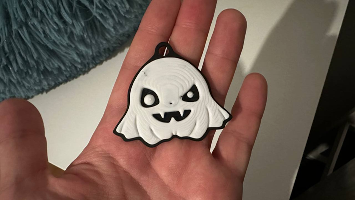 spooky ghost keychain - halloween 2023 by twistyprints household festivities funny multicolor halloweendecoration accessory cute 3d print model - Mito3D