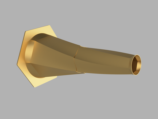 royal horn a collapsible megaphone distinguished speaker by adam l props & cosplays gold gramaphone bullhorn 3d print model - Mito3D